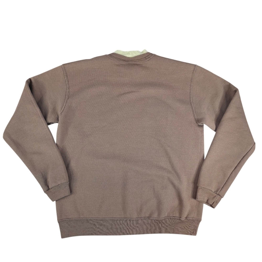 Vintage Double Collar Crewneck Wildlife Animal Graphic Sweatshirt Brown Size M - Picture 4 of 7